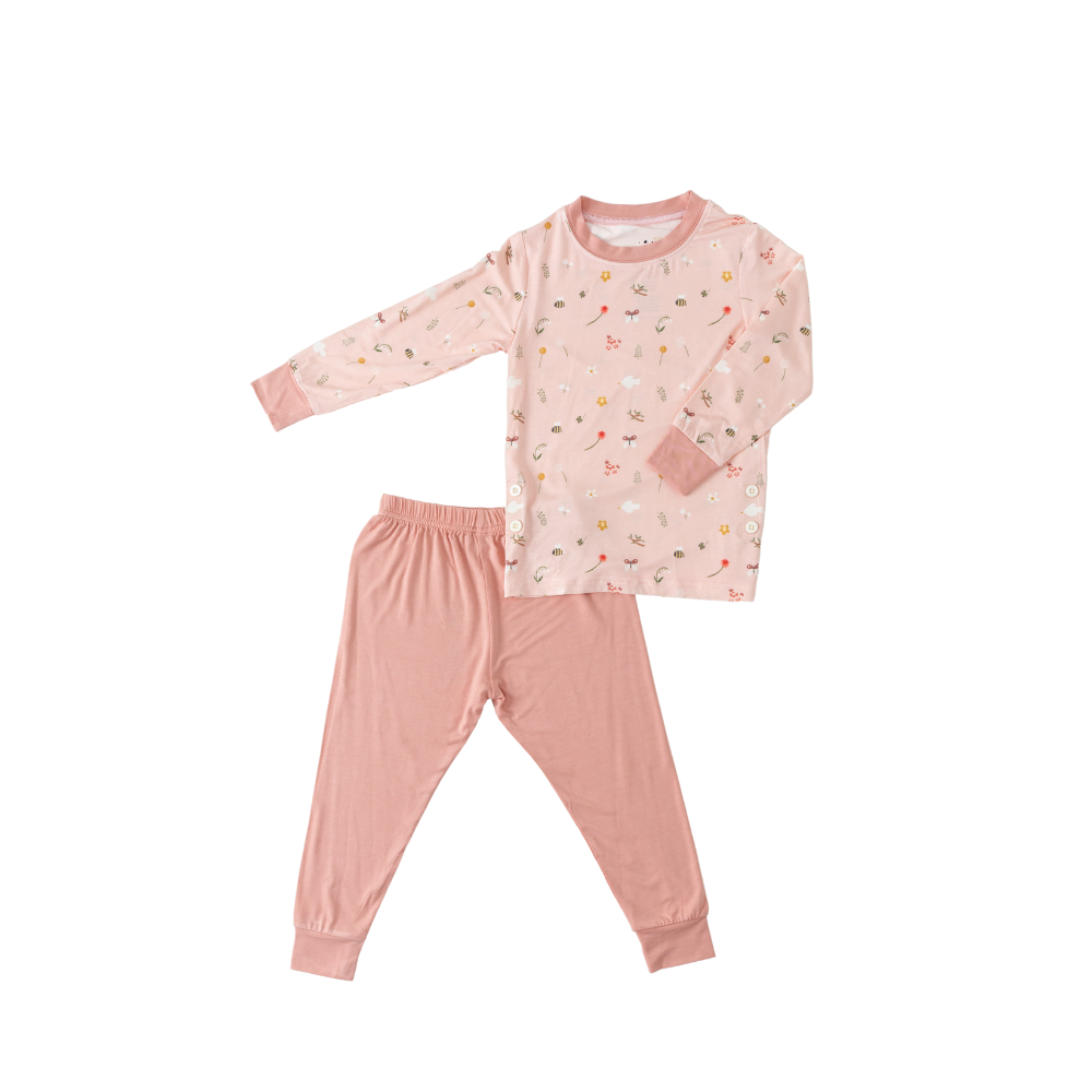 ORGANIC BAMBOO PYJAMAS SPRING FLORAL Hello Little Boo