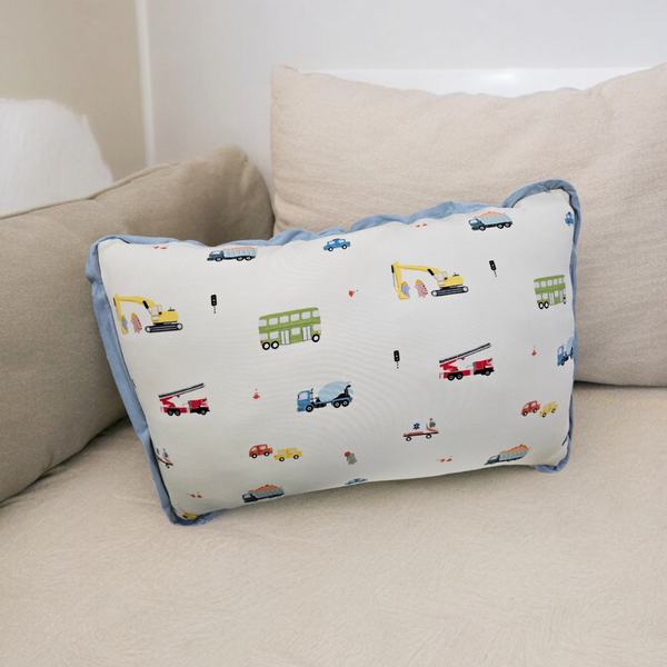 BAMBOO SNUGGLY TODDLER HEAD PILLOW - DINO VEHICLES