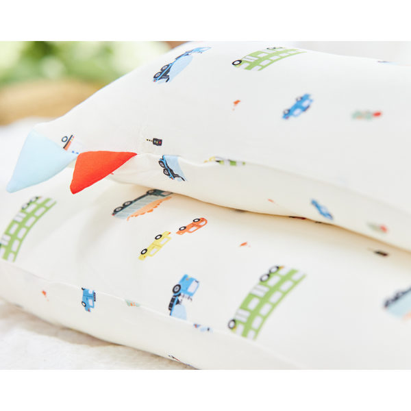 BAMBOO SNUGGLY PILLOW CASING - DINO VEHICLES