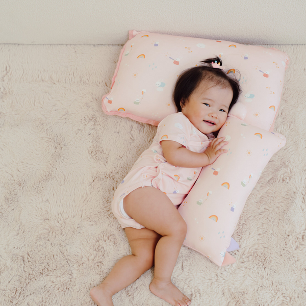BAMBOO SNUGGLY TODDLER HEAD PILLOW - RAINBOW BUNNY