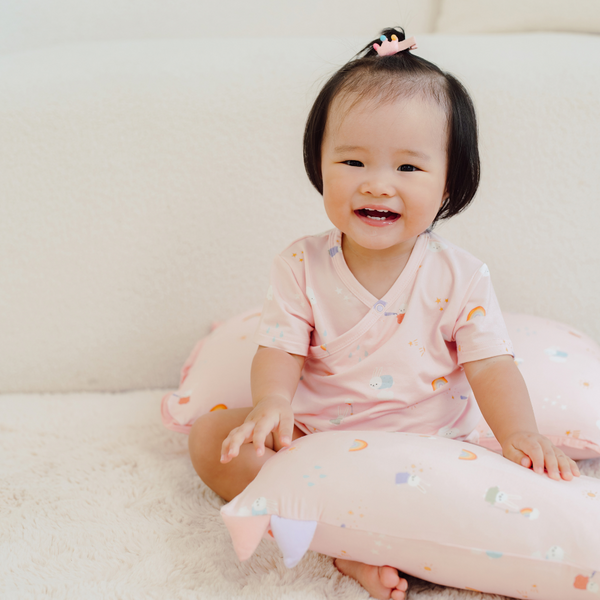 ORGANIC BAMBOO WRAP ONESIE - RAINBOW BUNNY