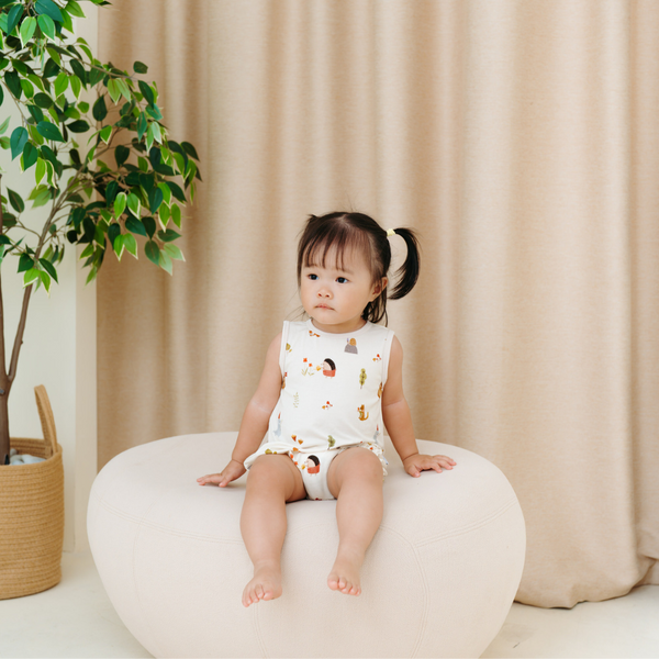 [TENCEL COLLECTION] BUBBLE ROMPER - FOREST GARDEN