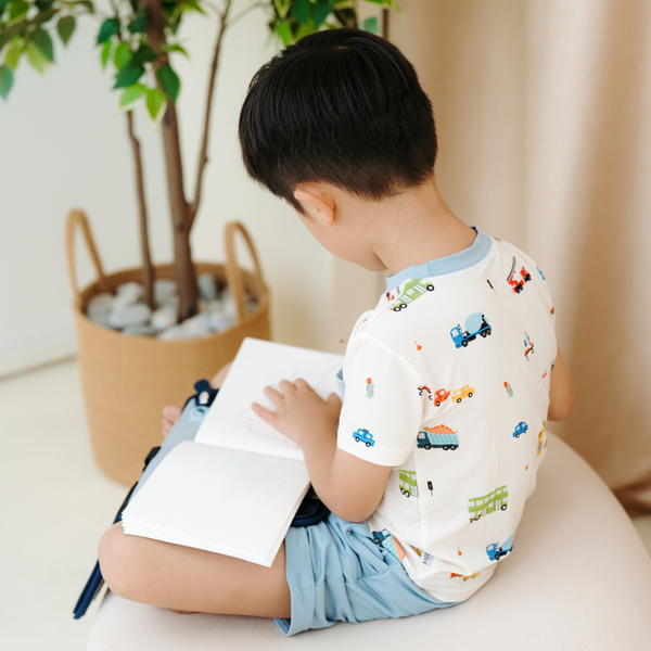 [TENCEL COLLECTION] 2 PC LOUNGE SET - DINO VEHICLES