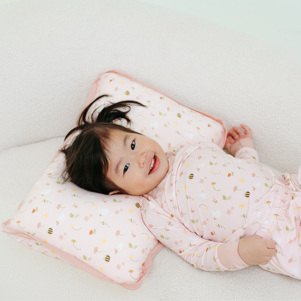 [TENCEL COLLECTION] TODDLER HEAD PILLOW CASE - FLORAL BUNNY