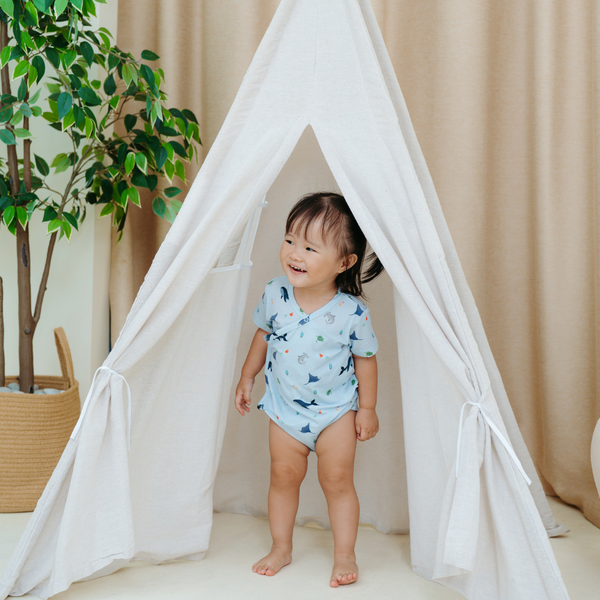 [TENCEL COLLECTION] WRAP ONESIE - OCEAN