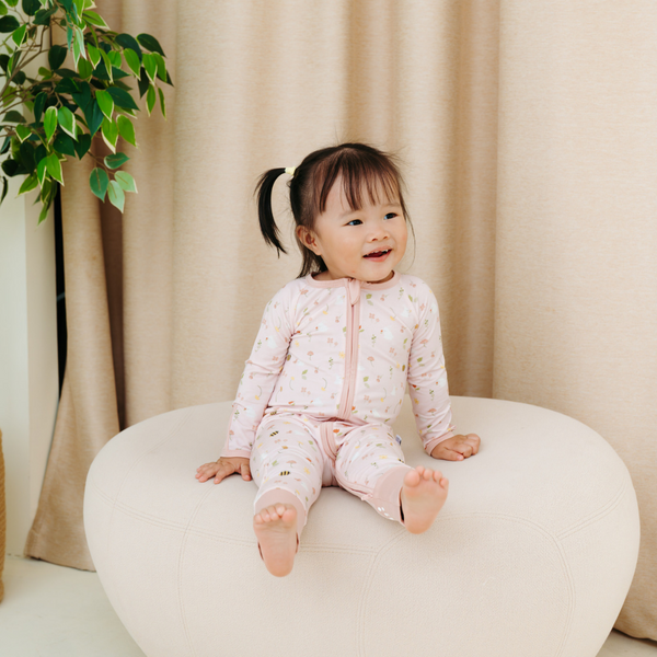 [TENCEL COLLECTION] ZIPPED PYJAMAS - FLORAL BUNNY