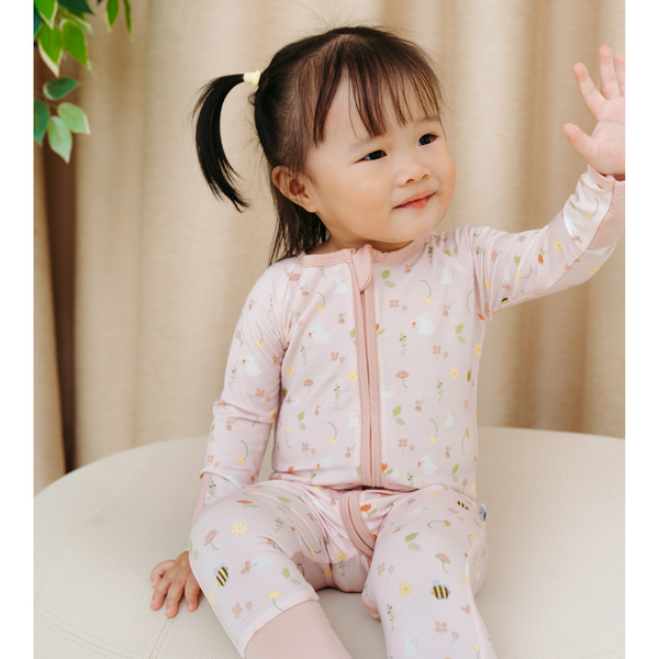 [TENCEL COLLECTION] ZIPPED PYJAMAS - FLORAL BUNNY