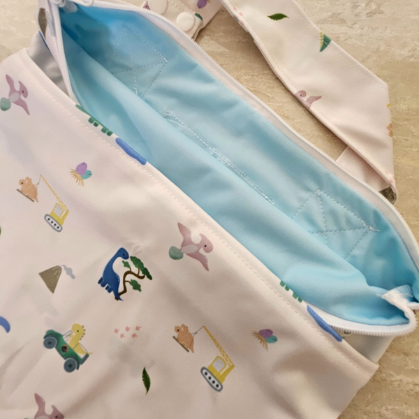 MULTI-PURPOSE DOUBLE ZIPPER WETBAG - ROAR ROAR DINO