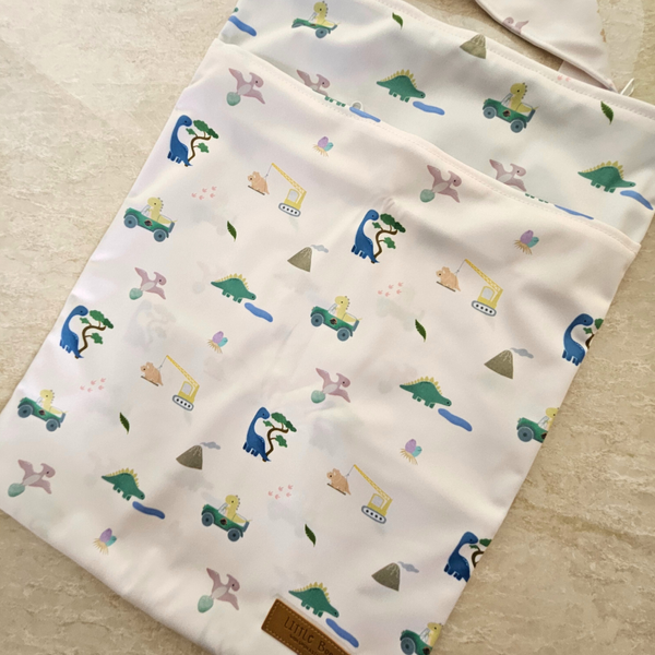 MULTI-PURPOSE DOUBLE ZIPPER WETBAG - ROAR ROAR DINO