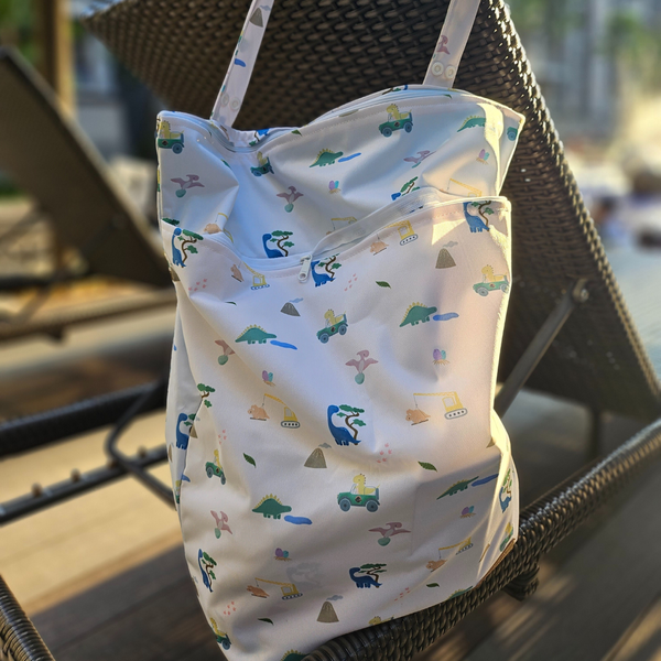 MULTI-PURPOSE DOUBLE ZIPPER LARGE WETBAG - ROAR ROAR DINO