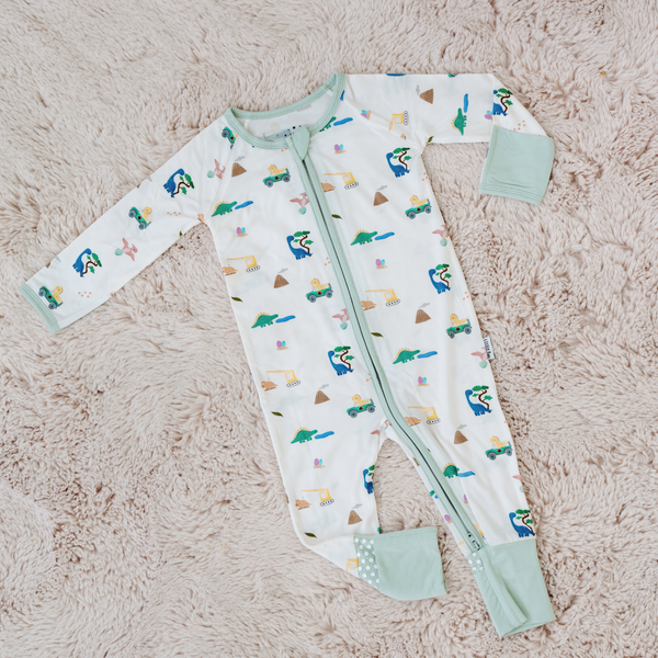 [TENCEL COLLECTION] ZIPPED PYJAMAS - ROAR ROAR DINO