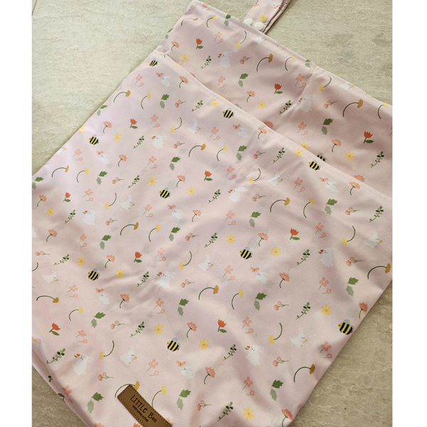 MULTI-PURPOSE DOUBLE ZIPPER LARGE WETBAG - FLORAL BUNNY