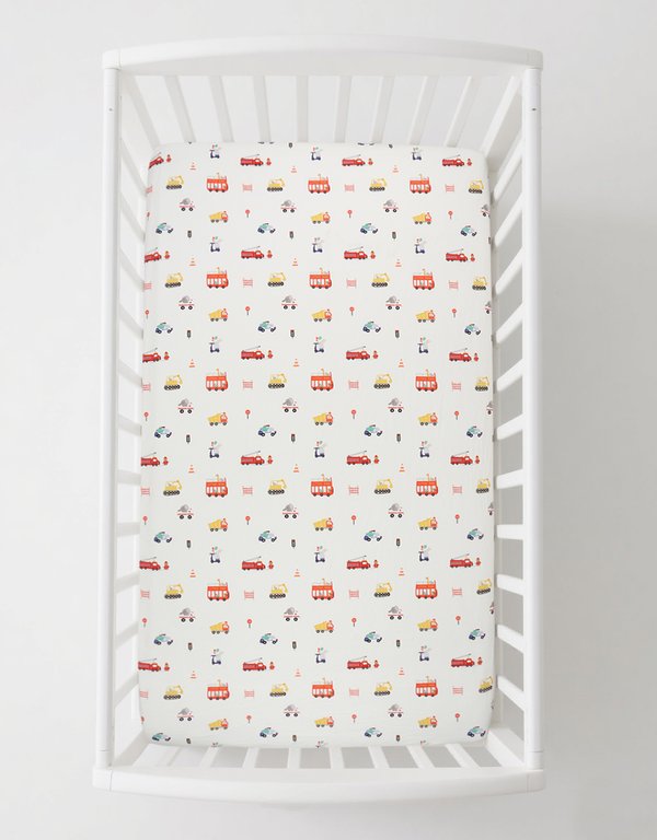 [TENCEL COLLECTION] WATERPROOF COT SHEET - MY FAVOURITE VEHICLES