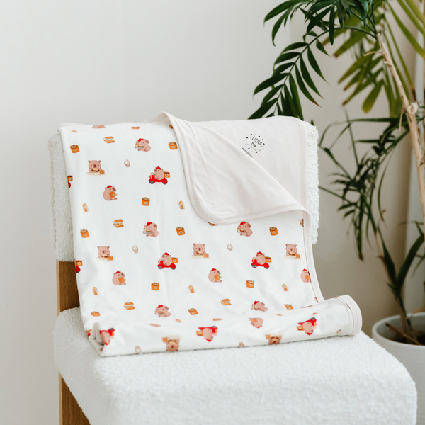 [TENCEL COLLECTION] DOUBLE LAYER BLANKET (110CM X 110CM) - CAPY HAPPY SNACKS