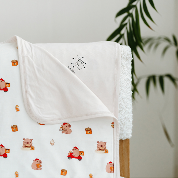 [TENCEL COLLECTION] DOUBLE LAYER BLANKET (110CM X 110CM) - CAPY HAPPY SNACKS