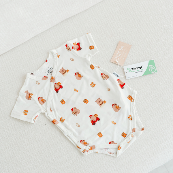 [TENCEL COLLECTION] WRAP ONESIE - CAPY HAPPY SNACKS