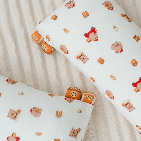 [TENCEL COLLECTION] SNUGGLY PILLOW CASE- CAPY HAPPY SNACKS