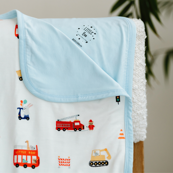 [TENCEL COLLECTION] DOUBLE LAYER BLANKET (110CM X 110CM) - MY FAVOURITE VEHICLES