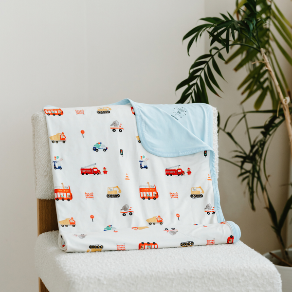[TENCEL COLLECTION] DOUBLE LAYER BLANKET (80CM X 100CM) - MY FAVOURITE VEHICLES