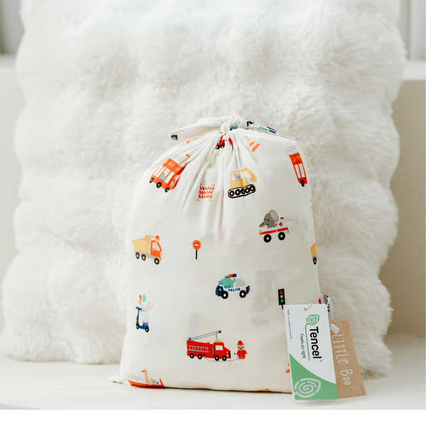 [TENCEL COLLECTION] WATERPROOF COT SHEET - MY FAVOURITE VEHICLES