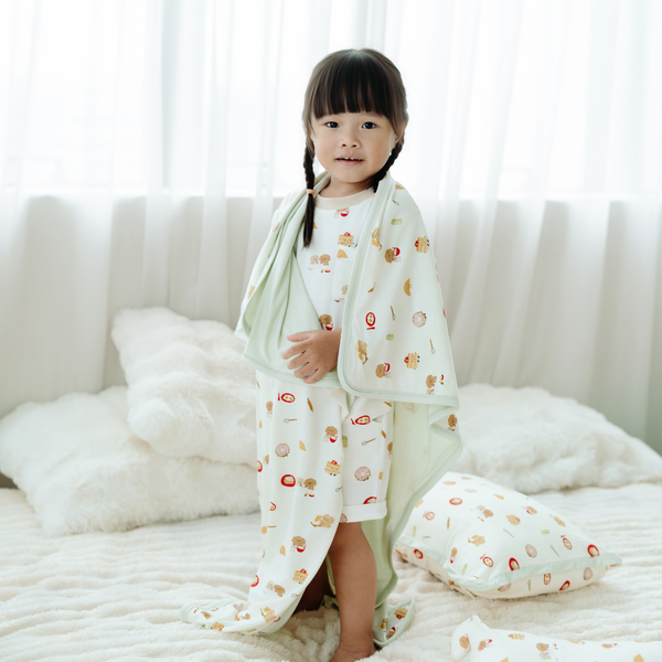 [TENCEL COLLECTION] DOUBLE LAYER BLANKET (110CM X 110CM) - LITTLE BREAKFAST CLUB