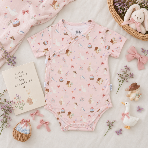[TENCEL COLLECTION] WRAP ONESIE - LITTLE BUNNY JOYS